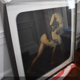 A10. Framed signed artwork on metal. 